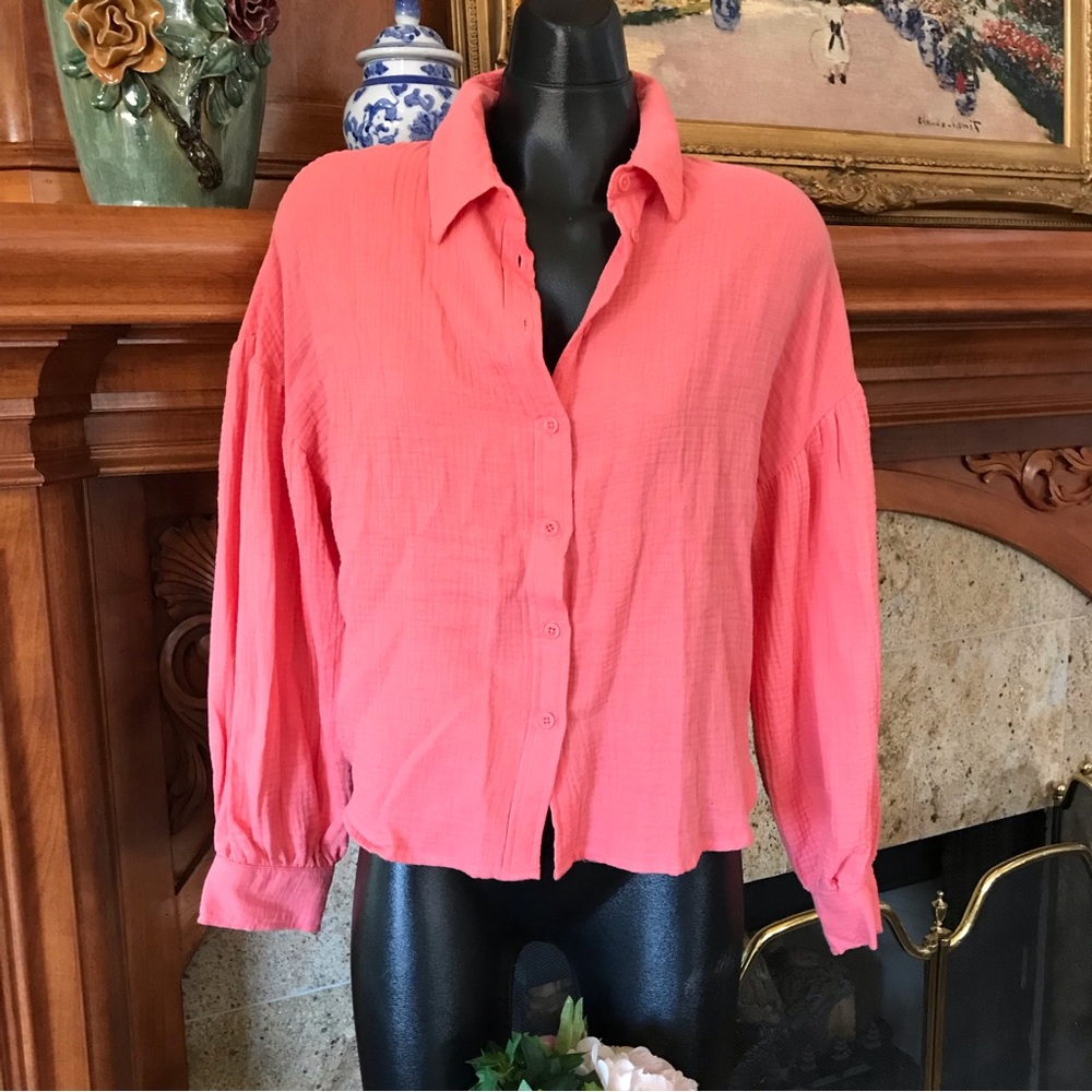 NWT Sanctuary Poet Top Cotton Gauze New L